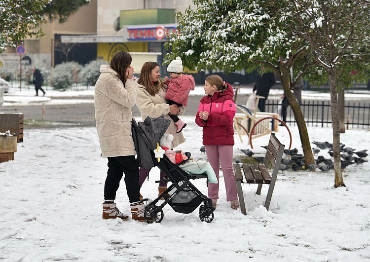 Снегопад в Подгорице в январе 2026 года