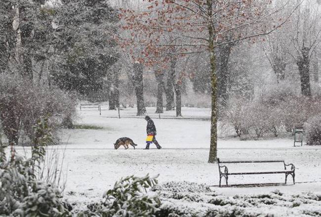 Снегопад в Загребе