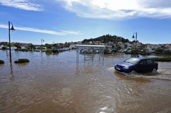 Наводнение в хорватском городе Трибунь