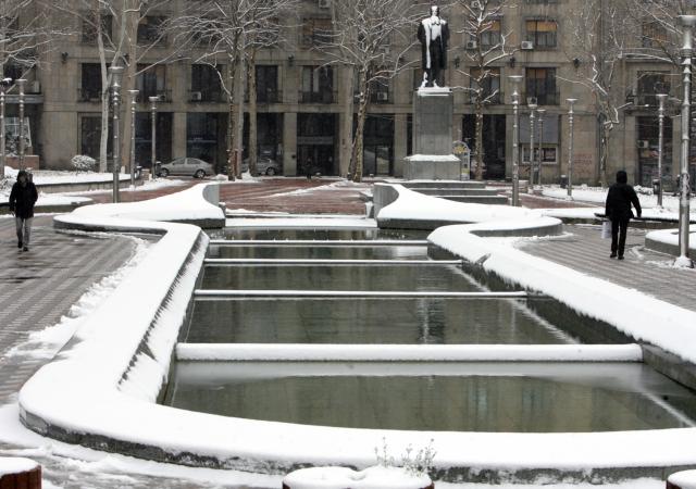 Мартовский снег в Белграде