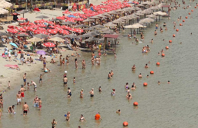Пляж "Штранд" в Нови-Саде в июле 2016 года