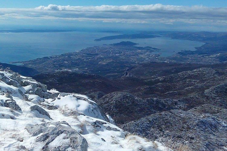 Вид на Сплит с горы Мосор зимой 2016 г. 