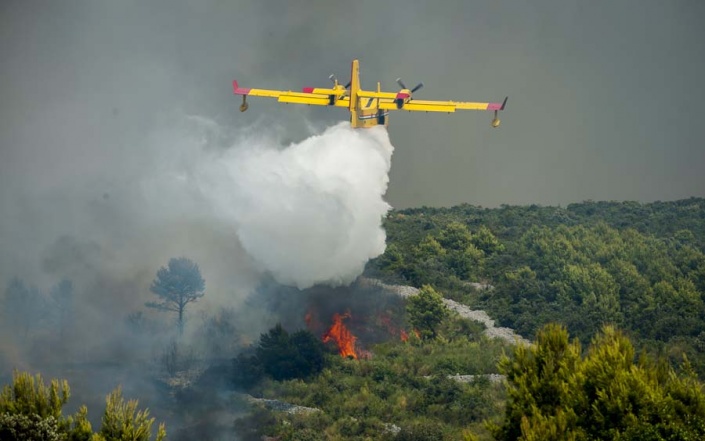 Пожар в окрестностях Шибеника