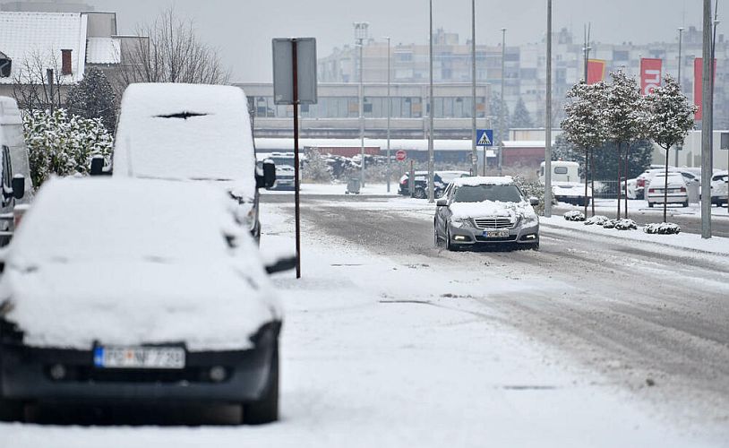 Снегопад в Подгорице в январе 2026 года
