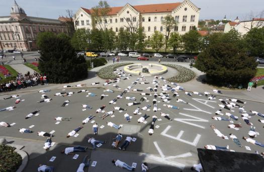 Флешмоб студентов в Загребе