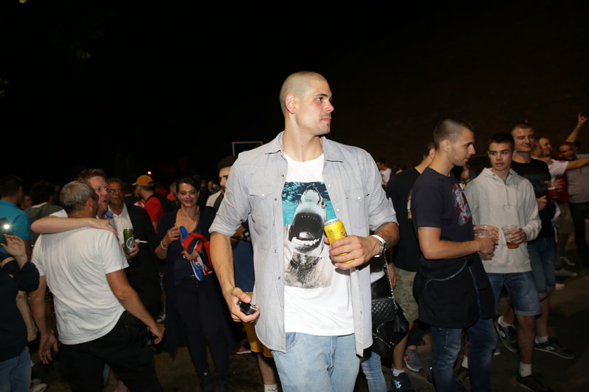 Болельщики БК "Црвена Звезда" на Калемегдане