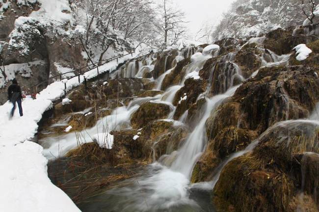 Зима в национальном парке "Плитвицкие озера"