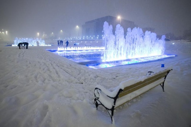 Снегопад в столице Хорватии