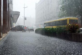 Сильный ливень в Белграде