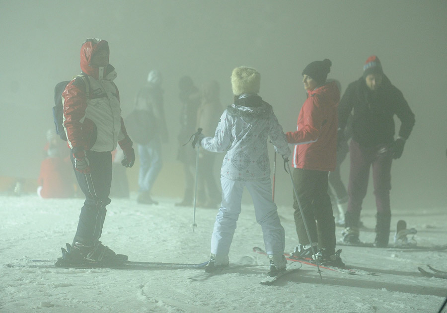 Открытие зимнего сезона в горнолыжном центре "Слеме" в январе 2016 г.