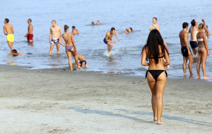 Августовский день на реке Драва в Осиеке