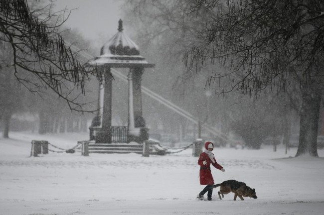 Снегопад в хорватском Осиеке