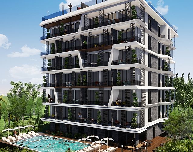 Трехкомнатная квартира с видом на море в комплексе в Бечичи, Черногория