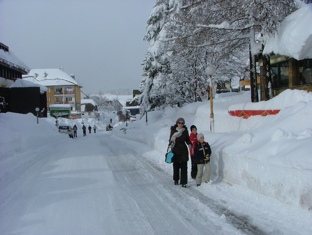 Снегопад в черногорском Жабляке