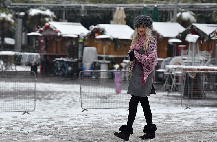 Снегопад в Подгорице в январе 2026 года
