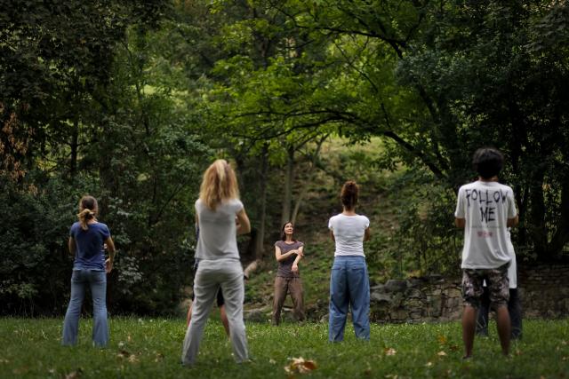 Занятия гимнастикой тай-чи в Белграде