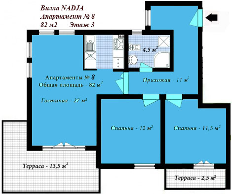 Квартира в Черногории, в Зеленике