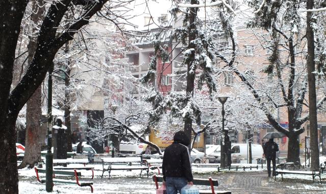Первый снег в сербском Ужице