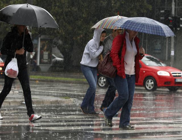 Дождливый день в сербском Нови-Саде