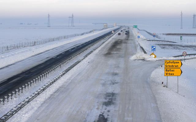 Сербская Воеводина после снегопада