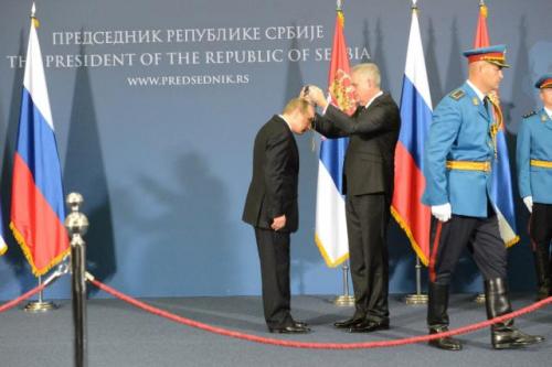 Вручение ордена Владимиру Путину в Белграде