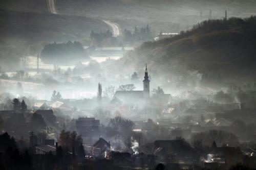 Осеннее утро в сербском национальном парке "Фрушка-Гора"