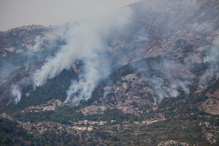 Пожар в окрестностях Котора в сентябре 2016 года