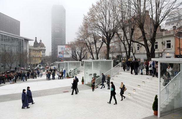 Реконструированная площадь Цветов в Белграде