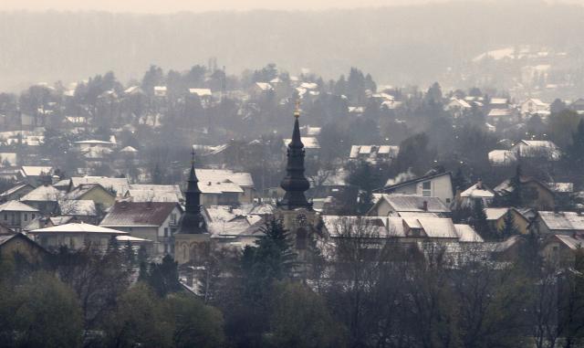 Первый снег в Нови-Саде - административном центре Воеводины