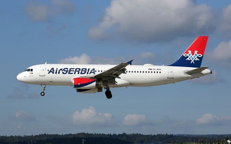 Самолет авиакомпании Air Serbia. Фото: Pobjeda.me