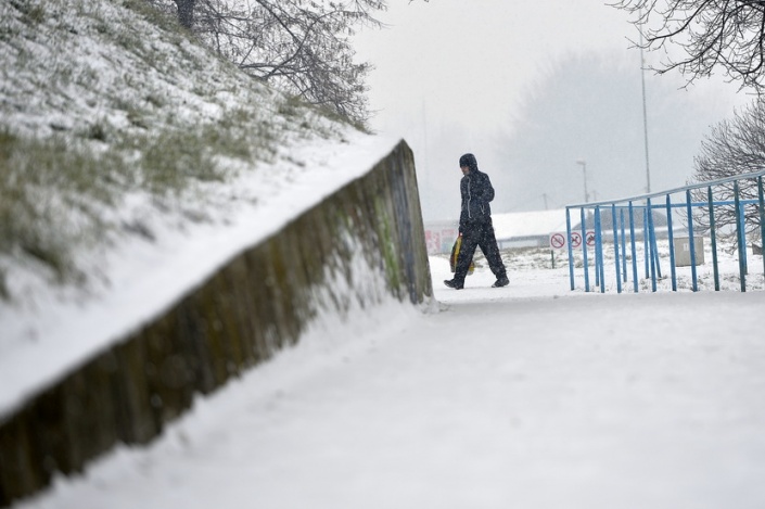 Снегопад в Белграде в январе 2016 г. 