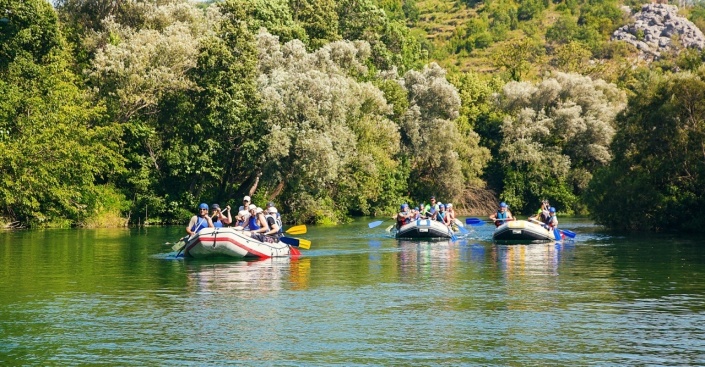 Рафтинг по реке Цетина в Хорватии