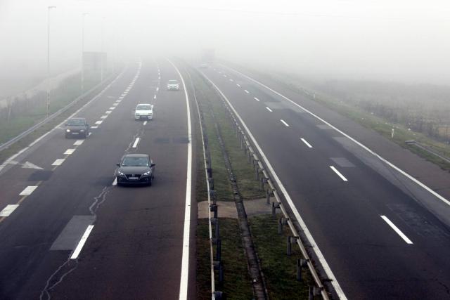 Туман на автомагистрали от Белграда до Ниша