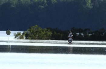 Сербский пограничный переход "Сремска-Рача" под водой