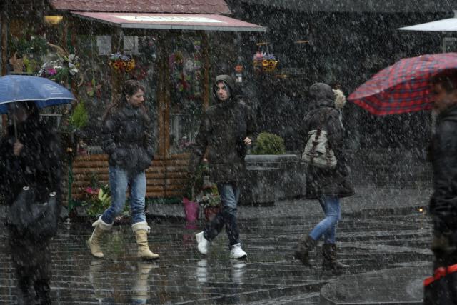 Весенний снегопад в Сербии