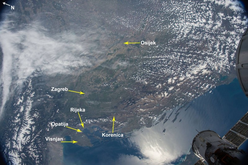 Вид на Хорватию из космоса