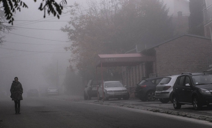 Октябрьское туманное утро в Белграде