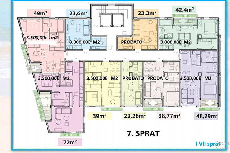 Двухкомнатная квартира в комплексе на берегу моря в Бечичи, Черногория