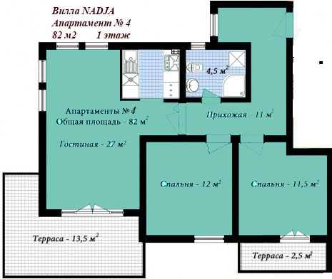 Квартира в Черногории, в Зеленике