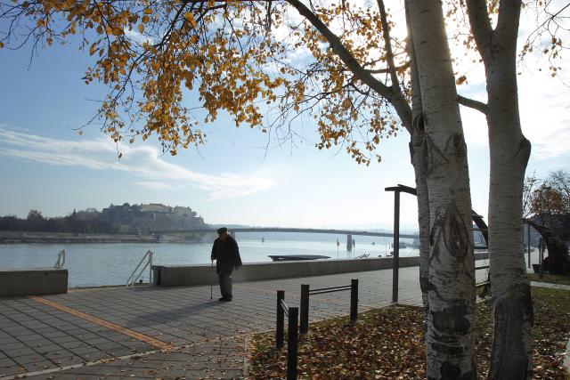 Солнечный день на набережной Нови-Сада