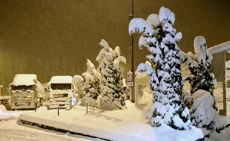 Снегопад в хорватском регионе Горски-Котар